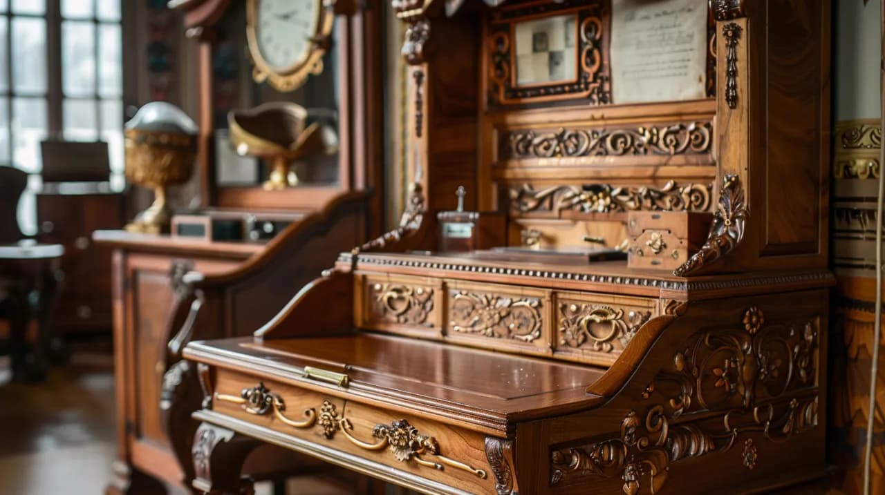 Sekretarzyk antyk: wartość, historia i stylowe detale mebli