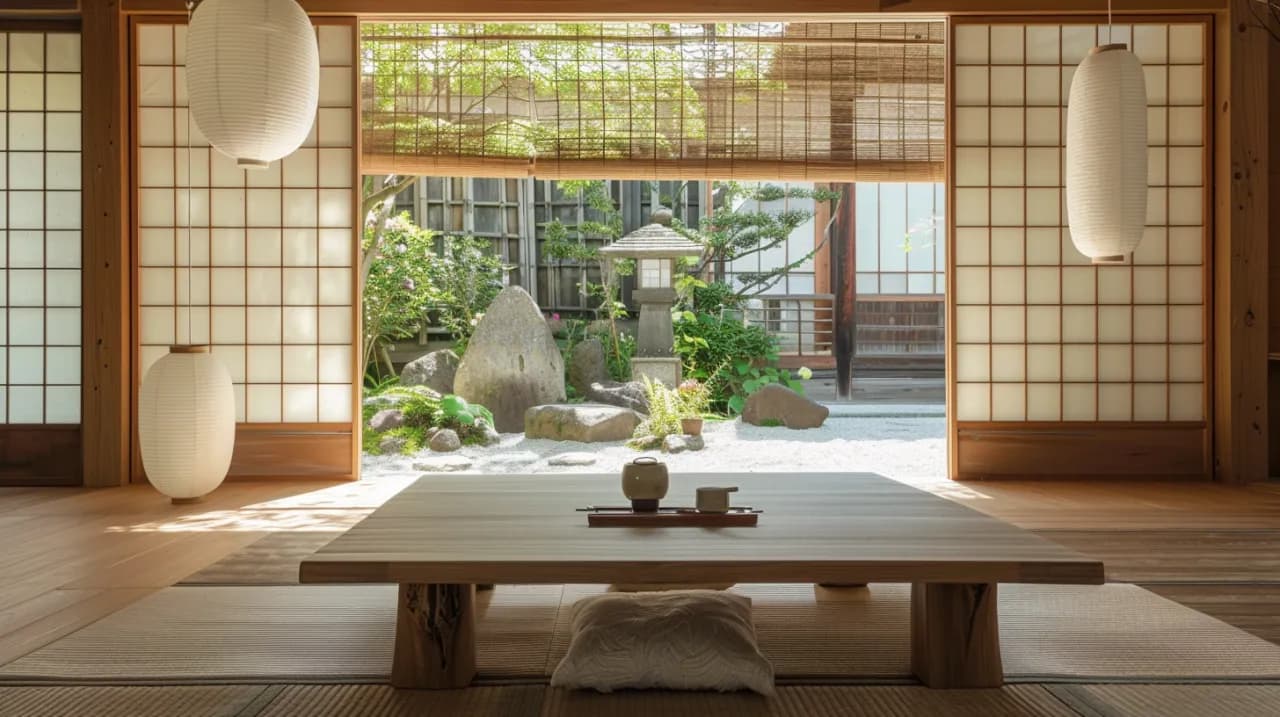 Styl japoński we wnętrzach: minimalistyczne wnętrza japońskie