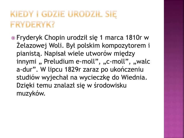 Kiedy i gdzie urodził się Fryderyk Chopin? Poznaj fakty i mity